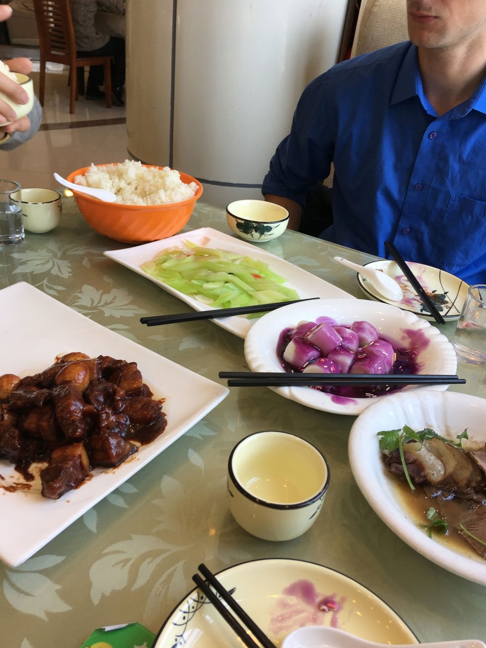 Chinese Yams with Blueberry sauce